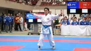 Kiyou Shimizu  Suparimpei  Asian Karate Championships 2015 [upl. by Anwahsiek]