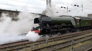 Flying Scotsmans final visit to Carlisle in 2023 Plus RHTTs a 66 Pendos and Nova2s 10 Dec 23 [upl. by Annazus618]