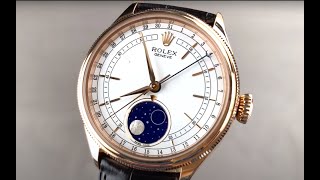 Rolex Cellini Moon Phase Red Gold 505350002 Rolex Watch Review [upl. by Lavotsirc]