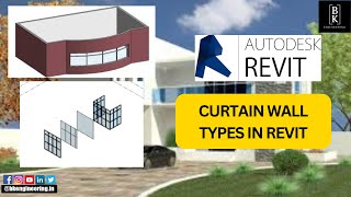 Curtain Walls in Revit Architecture  Revit Autodesk  Civil Engineering  BK Engineering [upl. by Wehtta]