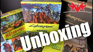 UNBOXING Cyberpunk 2077 Gangs of Night City CMON Kickstarter  Phantasos Studio [upl. by Melicent76]