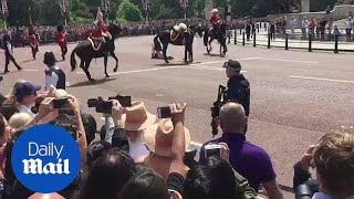 Former head of British forces Marshall Guthrie thrown from horse [upl. by Sukramal880]