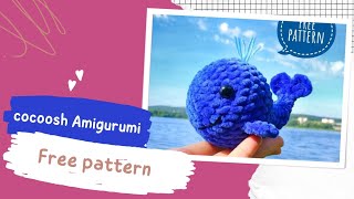 Smiling Whale amigurumi free pattern [upl. by Hanahs]