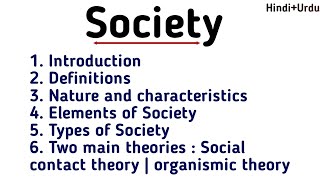 What is Society  Introduction  Definitions Nature  Characteristics  Elements Types Theories [upl. by Ylrebma]