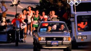 Carlos Lopes Comes Back To Win Marathon Gold  Los Angeles 1984 Olympics [upl. by Lull724]