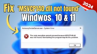 How to Fix MSVCP140dll Missing Error on Windows 1110 [upl. by Airamanna]