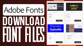 How To Download Font Files From Adobe Fonts Full Tutorial [upl. by Yetsirhc579]