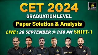 Rajasthan Cet Paper Solution 2024  CET Graduation Level Paper Solution 28 Sep Utkarsh Classes [upl. by Ramedlaw809]