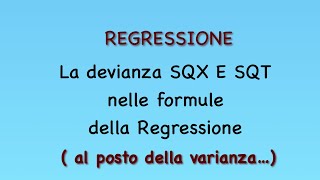 REGRESSIONE  uso di varianza e devianza quali differenze [upl. by Audrie901]