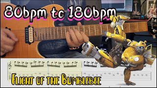 80bpm to 180bpm Flight of the Bumblebee guitar study  Adaptation for Guitar by Warleyson Almeida [upl. by Cand]