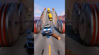 Reverse Cars vs Chain Bollards Crashbeamngdrive shortvideo shorts [upl. by Reta660]