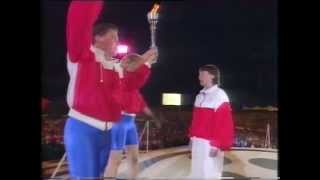 Sheffield World Student Games Don Valley Stadium  Helen Sharman Drops Flame Full Version [upl. by Iolande888]