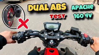 New TVS Apache 160 4V Dual Channel ABS Brake Test 🔥 First Ride  apache 160 4v bs6 [upl. by Camden901]