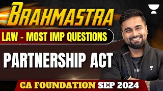 Most Expected Questions  Partnership Act  Business Laws  CA Foundation Sep 2024 shantamgupta [upl. by Otreblasiul]