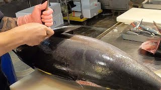 YELLOWFIN TUNA FISH CUTTING SKILLS鮪魚切割技巧  Taiwanese Street Food [upl. by Houlberg475]