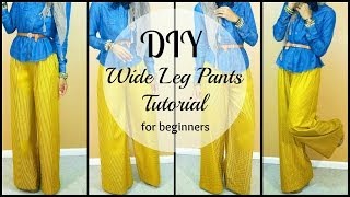 Nadira037  DIY  How to Sew Wide leg Pants  For Beginners [upl. by Oidale257]