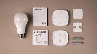 Install TRÅDFRI starter kit with STYRBAR remote control [upl. by Norrehc]