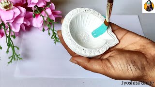 6 Brilliant ways to Decorate plain Diya at Home  Diya painting Idea  Diwali Decoration ideas [upl. by Sheena13]