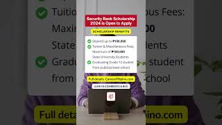 Security Bank External Scholarship 2024  Apply Now [upl. by Pinter664]