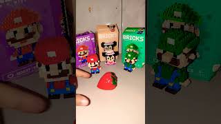 🌈Mario and Luigi Cutting Strawberry 🍓 bricks supermariobros luigi funny shorts [upl. by Perdita]