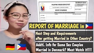 REPORT OF MARRIAGE Philippines DFA Aseana Step and Requirements for Filipino Married Abroad [upl. by Aratahs]