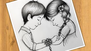 Raksha Bandhan Drawing with Oil Pastel  Rakhi Drawing How to draw Raksha Bandhan Special Drawing [upl. by Alfi]