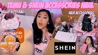 TEMU amp SHEIN ACCESSORIES HAUL 2023  clothing purses nails hair accessories jewelry amp more [upl. by Salguod]