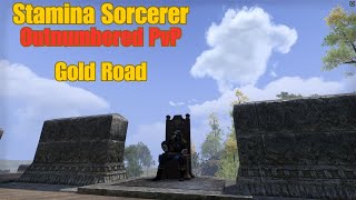 ESO Stamina Sorcerer Outnumbered PvP 18  Gold Road [upl. by Anesusa]