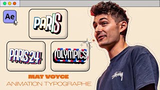 Faire des animations de typographie comme Mat Voyce sur After Effects [upl. by Ateekahs]