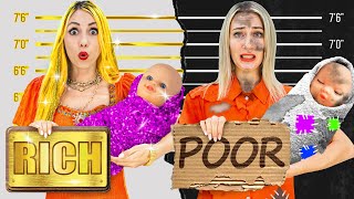 RICH VS BROKE PREGNANT IN JAIL  RICH VS POOR FUNNY SITUATIONS BY CRAFTY HYPE [upl. by Eillom]