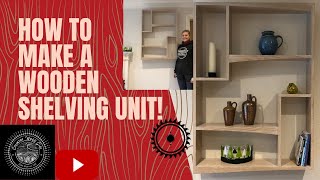 Making an Oak shelving unit wall mounted book shelf [upl. by Asirehc]