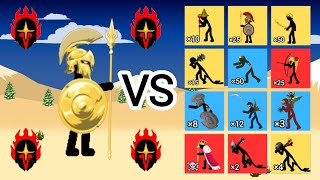 angry spearton golden vs all stick figures  stick War legacy imparatoroyuncukaplana419 [upl. by Yenrab296]