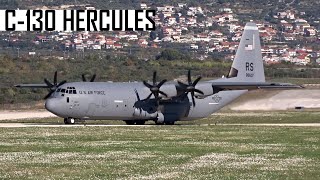 USAF LOCKHEED C130J HERCULES AMAZING CLOSEUP TAKEOFF [upl. by Ael]