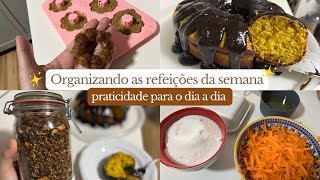 VLOG 🥘 ORGANIZANDO AS REFEIÇÕES DA SEMANA  iogurte granola e bolo de cenoura [upl. by Ollayos118]