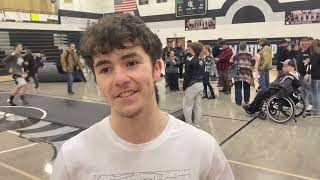 Caleb Sharp wins 100th career wrestling match for New Lothrop [upl. by Ludly]