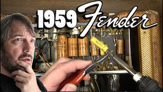 1959 FENDER CHAMP 5F1 Guitar Amp Repair Restoration amp Demo [upl. by Harvie]