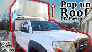 DIY Four Wheel Camper Build How to make a roof lifting popup mechanism [upl. by Worra]