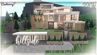 Bloxburg  Large Hillside Mansion 220k No Large Plot  Speed Build [upl. by Lessirg]