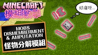 Minecraft 模組教學 Mob Dismemberment amp Amputation 怪物分解模組 [upl. by Oniuqa]