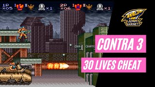 Contra III The Alien Wars  SNES  Japanese 30 lives cheat [upl. by Annaigroeg870]