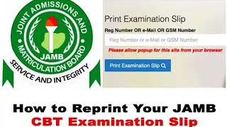 How to Reprint 2023 JAMBMOCK EXAMINATION slip  Steps by Steps [upl. by Rego]