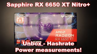 Sapphire RX 6650 XT Nitro  Unbox ETH hashrate and power measurements [upl. by Notslar]