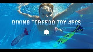 Torpedo Diving Toys Swimming Pool Throwing Tool  Swimways Fish Bandits Toys [upl. by Radborne]