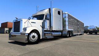 ATS 151  Freightliner Classic XL Transporting Livestock With a Good 515hp Detroit 4k 60fps  G920 [upl. by Rudolfo]