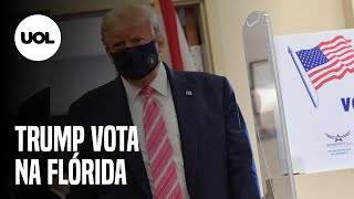 Trump vota presencialmente 10 dias antes das eleições nos EUA [upl. by Ahsitram144]