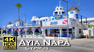 Ayia Napa Cyprus city center in 4K 60fps HDR UHD Dolby Atmos 💖 The best Places 👀 Walking Tour [upl. by Tristam]