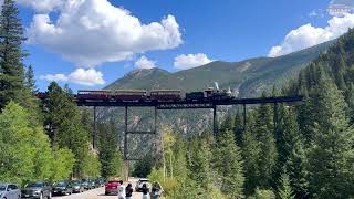 Georgetown Loop 111 crossing Devils Gate Bridge [upl. by Ahsieyt]