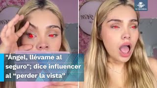 Influencer pide ayuda por pupilentes que le provocaron perder la visión por unos instantes [upl. by Othella]