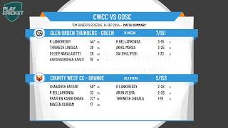 MCA  West  One Day  Div B Finals Round 1County West CC  Orange vs GlenOrdenThundersGreen [upl. by Ratcliff]