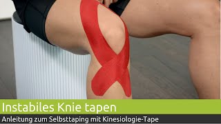 Kniegelenk tapen amp stabilisieren  Anleitung Selbsttaping  PINOFIT [upl. by Eiltan802]